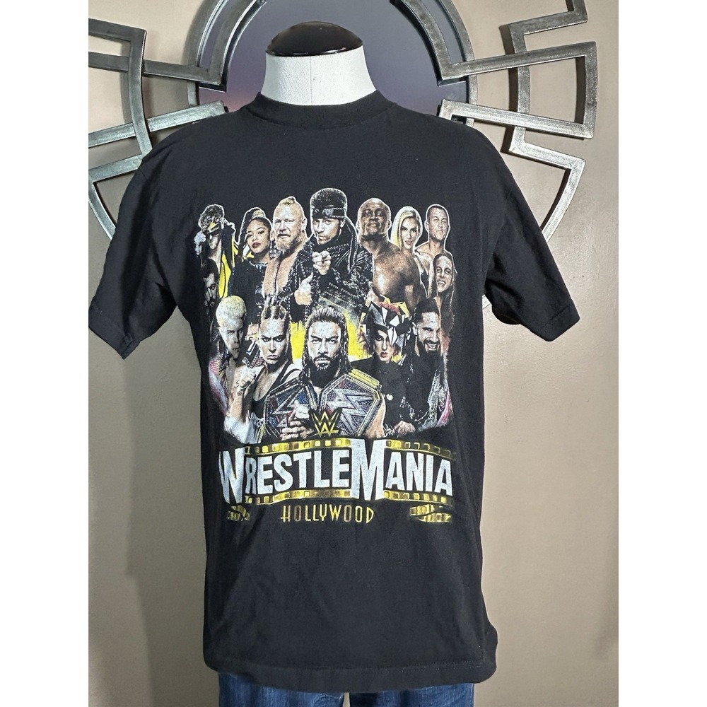WWE WrestleMania Hollywood Rhodes Reigns Paul Lesnar Double Sided Medium T-Shirt